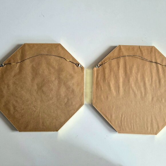 Set of 2 large vintage framed needlepoint cross stitch pictures. - Picture 6 of 6